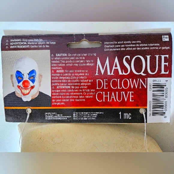 Halloween Amscan Full Head Clown Mask - Picture 3 of 3